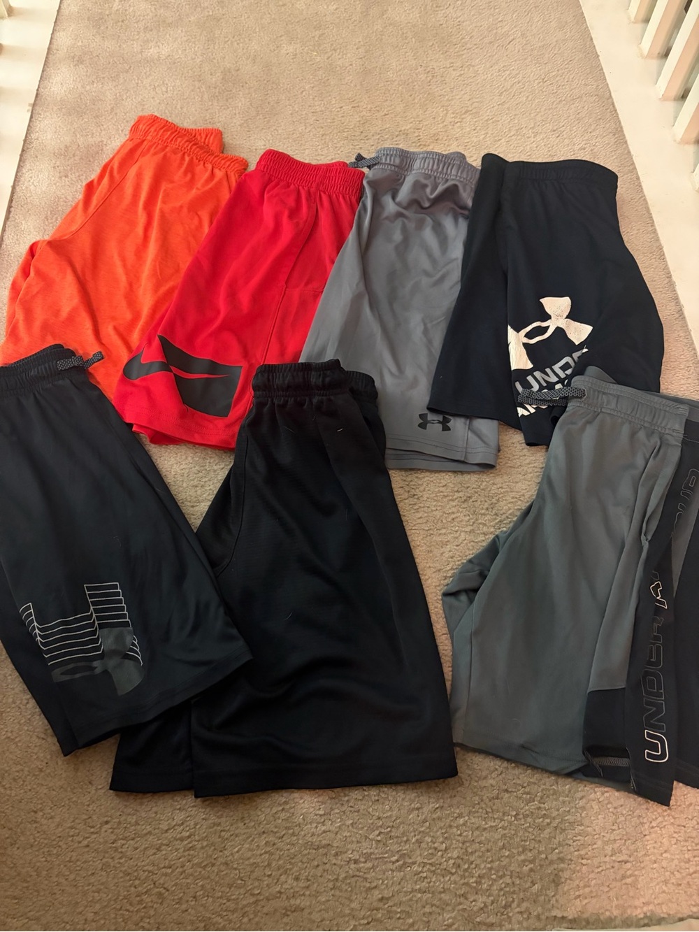 Assorted brands under Armour Kids' Black and Gray Athletic Shorts bundle